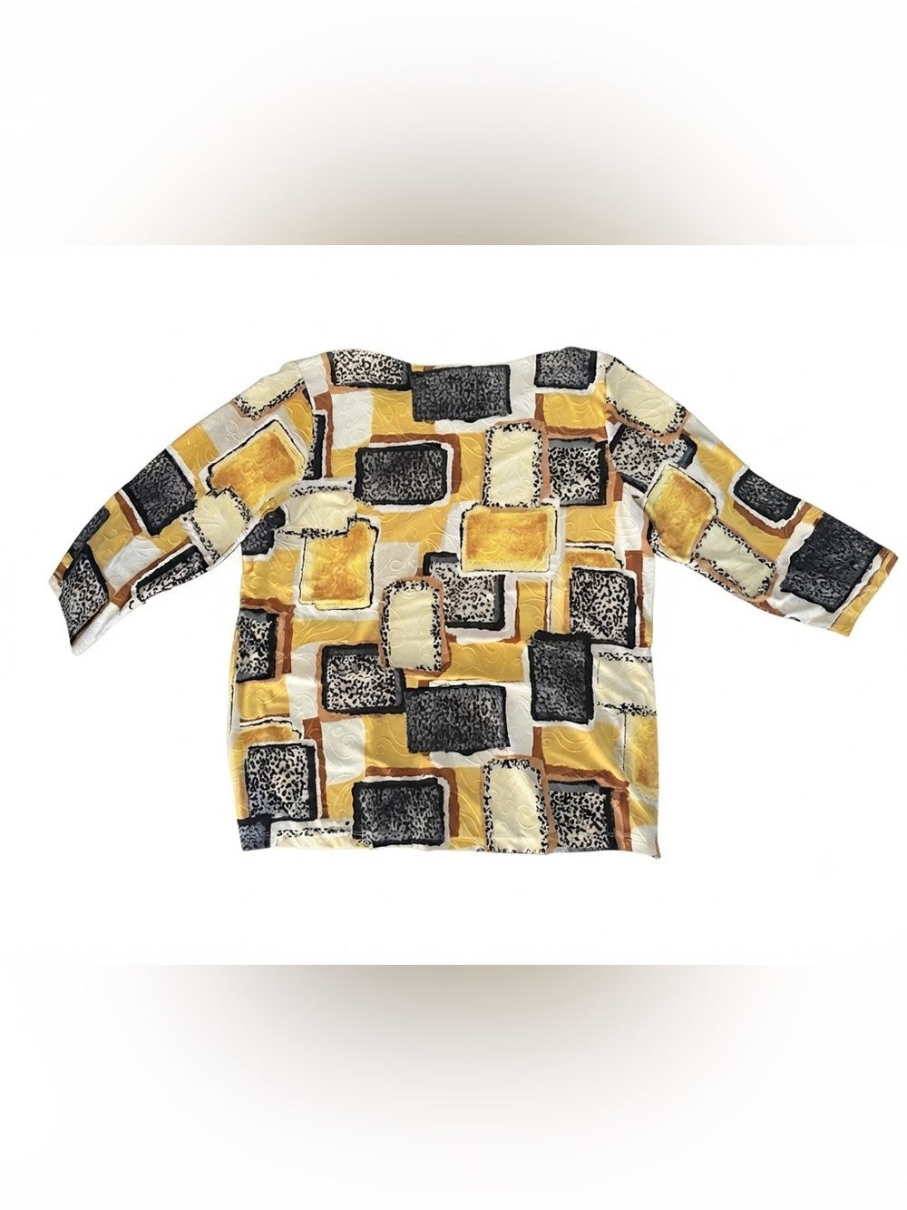 JM Collection Abstract Print Stretchy Tunic Top Size 1X - Picture 2 of 7